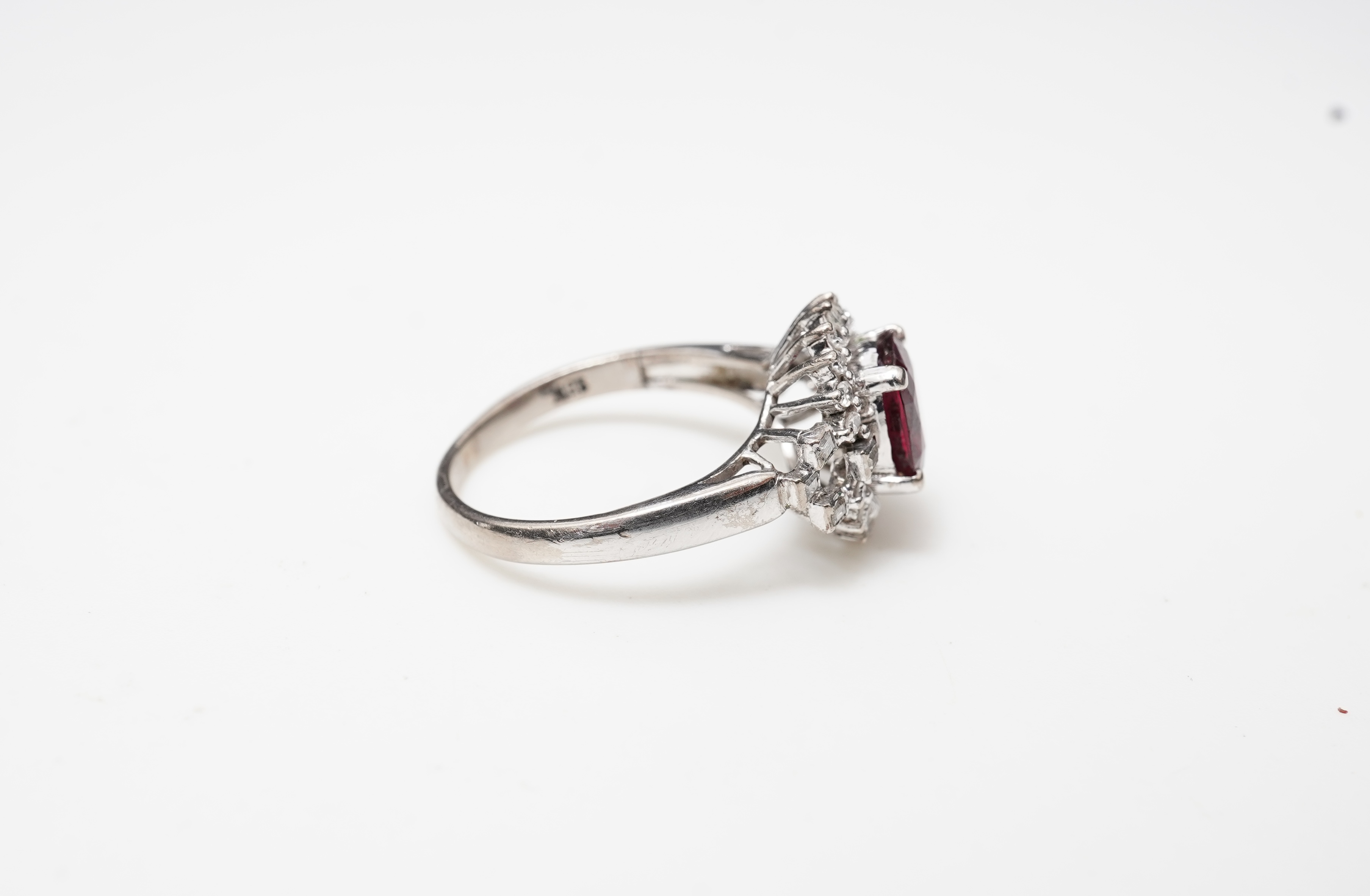 A ruby and diamond ring